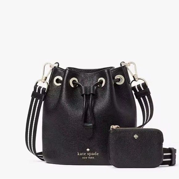 Kate Spade NWT Black Bucket Bag with Pouch - Picture 2 of 3